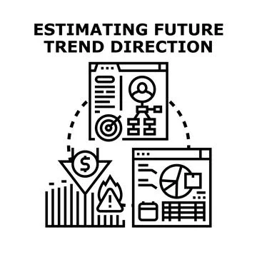 Estimating future trend direction for business growth Stock Illustration