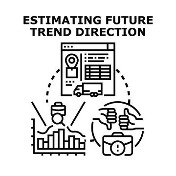 Estimating future trend direction business development concept Stockillustratie