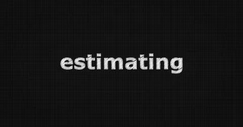 ESTIMATING text on board Stock Illustration