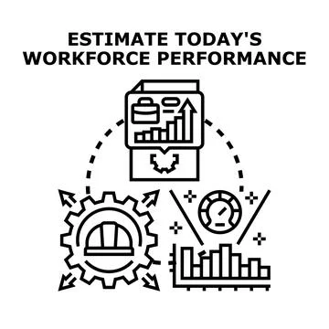 Estimating workforce performance analytics and productivity management concep イラスト素材