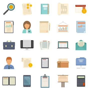 Estimator icons set flat vector isolated イラスト素材