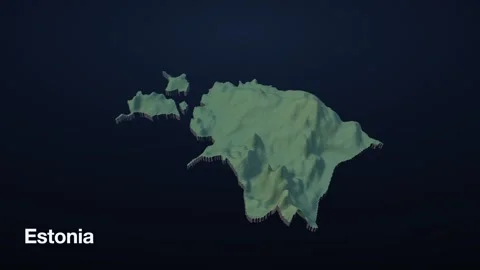 Estonia 3D elevation relief map Vídeos de archivo 340608945