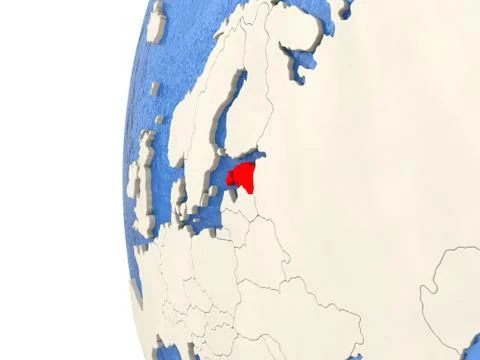 Estonia on 3D globe Stock Illustration