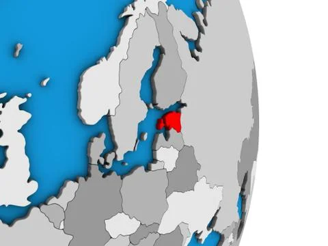 Estonia on 3D globe Stock Illustration