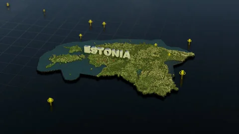 Estonia 3D Map With Animation Stock Footage 305934863