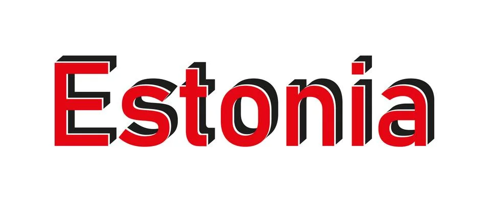 Estonia 3d text with shadow vector illustration eps Stock Illustration