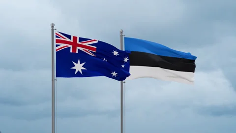 Estonia and Australia flag Stock Footage 252129507