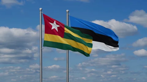 Estonia and Togo two flags Stock Footage 288163308
