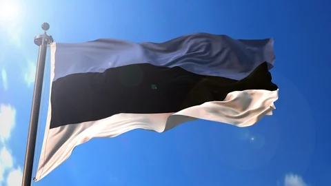 Estonia animated flag pack in 3D and green screen Stock Footage 119933045