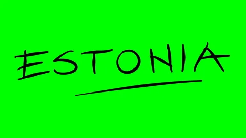 Estonia drawing text on green background Stock Footage 128893119