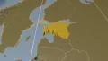 Estonia extruded. Bumps. Graticule. 4k or 4k+ Resolution