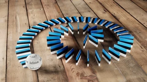 Estonia Flag - Affected by Inflation Stock Footage 321600616