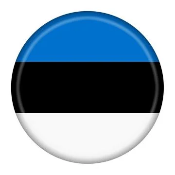 Estonia flag button 3d illustration with clipping path Stock Illustration