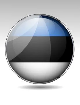 Estonia flag button Stock Illustration