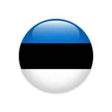 Estonia flag on button Stock Illustration