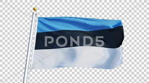 Estonia flag, close up, isolated with alpha channel Stock Photos