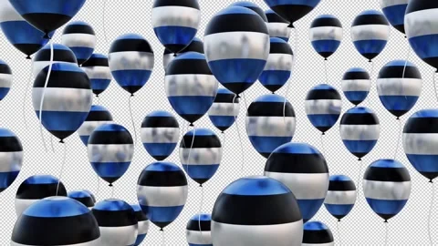 Estonia Flag On The Flying Balloons With Background Video stock 314653695