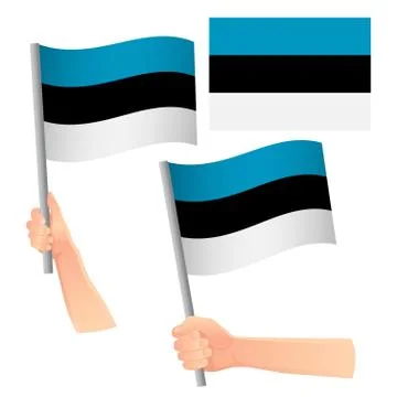 Estonia flag in hand set Stock Illustration