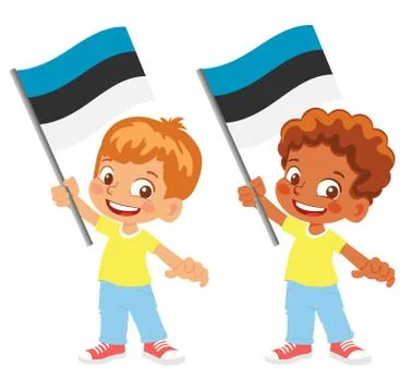 Estonia flag in hand set Stock Illustration
