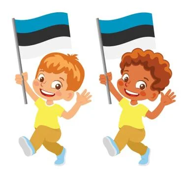 Estonia flag in hand set Stock Illustration