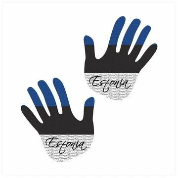Estonia flag hand vector 库存插图