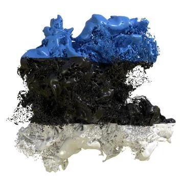 Estonia flag liquid Stock Illustration