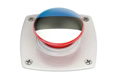 Estonia flag push button, 3D rendering Stock Illustration