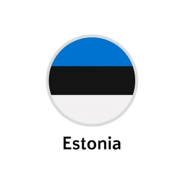 Estonia flag round flat icon Stock Illustration