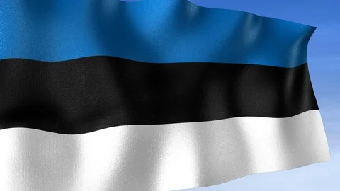 Estonia Flag - Set of 3 Angles with Masks [3WaveSeries] Stock Footage 103332517