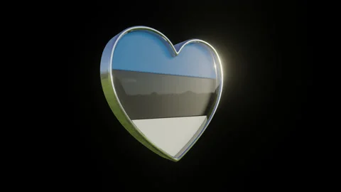 Estonia Flag in the Shape of 3D Heart. Stock Footage 133583652