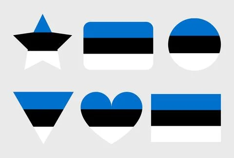 Estonia flag vector icons set of illustrations Stock Illustration