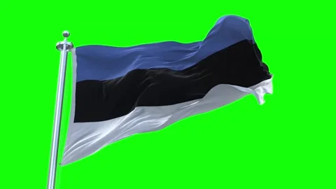 Estonia Flag Waving in Loopable and Textured green screen background Stock Footage 296876646