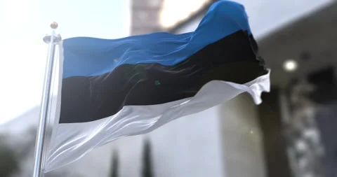 Estonia-flag-waving-seamless-loop-4k-60fps Stock Footage 331218291
