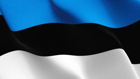 Estonia flag waving on wind. Stock Illustration