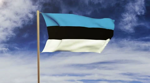 Estonia flag waving in the wind. Looping sun rises style.  Animation loop. Green Stock Footage 47970956