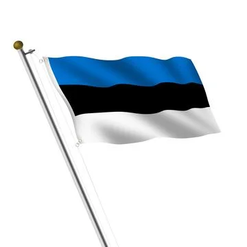 Estonia Flagpole with clipping path Stock Illustration
