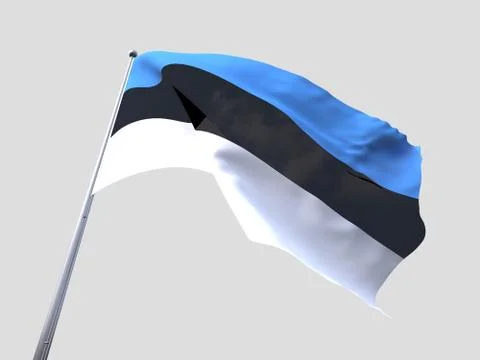 Estonia flying flag isolate on white background. Stock Illustration