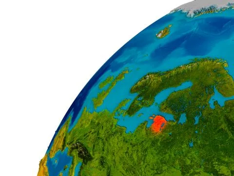 Estonia on globe Stock Illustration