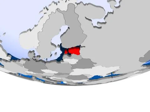 Estonia on globe Stock Illustration