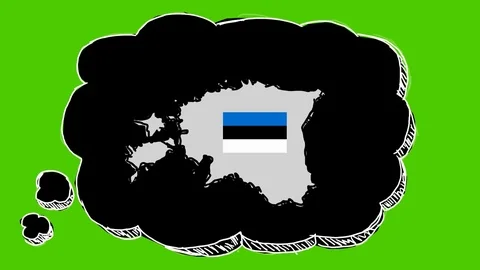 Estonia - Hand-Drawn Animation - thinking bubble black Stock Footage 97987604