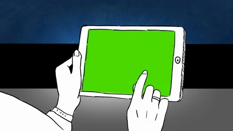 Estonia - Hand-drawn - touchscreen flag - Illustration Stock Footage 90610623