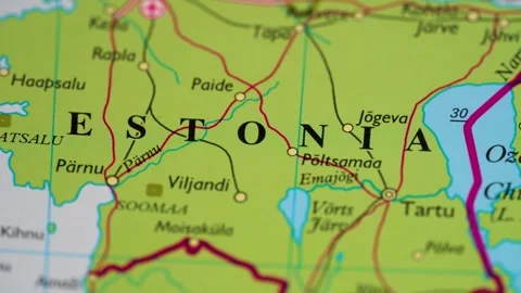 Estonia highlighted on a world map 4K Stock Footage 300657146