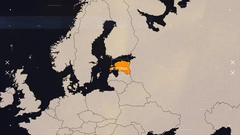 Estonia HUD News Map Stock Footage 343550893