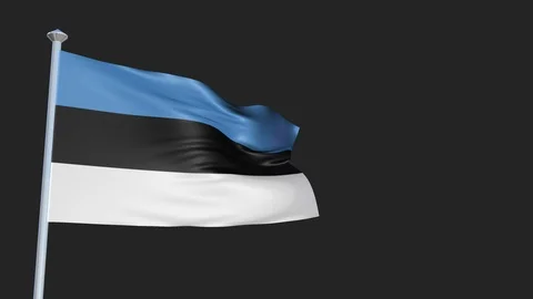 Estonia - Loopable 3D flag animation with Alpha Channel and Transparency for  스톡 동영상 91461262