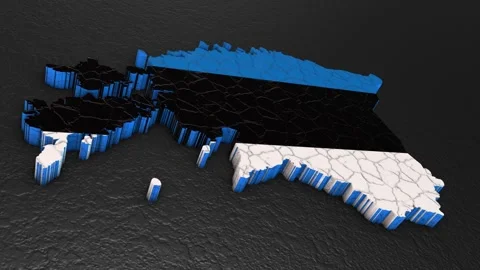 Estonia map 3d. 3d map of Estonia. Stock Footage 272472515