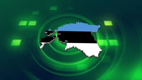 Estonia Map and Flag Background Stock Footage 344027782