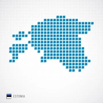 Estonia map and flag icon Illustrazione stock