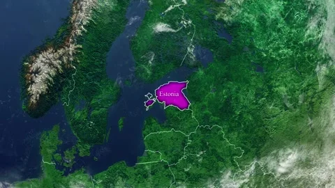 ESTONIA Map With Borders Stock Footage 318673550