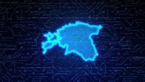 Estonia Map Digital Technology Opener Video stock 335081047