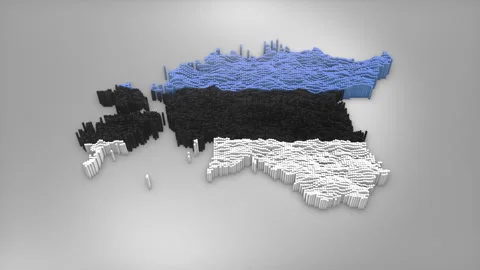Estonia Map with Flag Intro Background Stock Footage 315162983